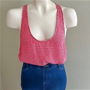 Joie Red Geometric Sleeveless Top